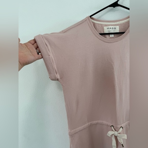 NWT Hass California Sustainable Fleece Rosewater Pink T-Shirt Dress Size M - Picture 4 of 16
